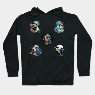 Vaporwave Doggos: Hat and Sunglasses Edition 1 Hoodie